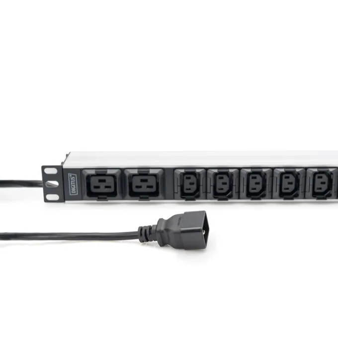 Steckdosenleiste Aluminium PDU 1U - DIGITUS - 16A 230VAC 50-60Hz, 8x C13, 2x C19, 2 m cable — image 2