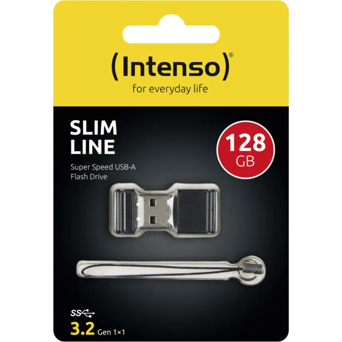 STICK 128 GB Intenso Slim Line - Black, USB 3.2 Gen1, 100 MB/s — image 3