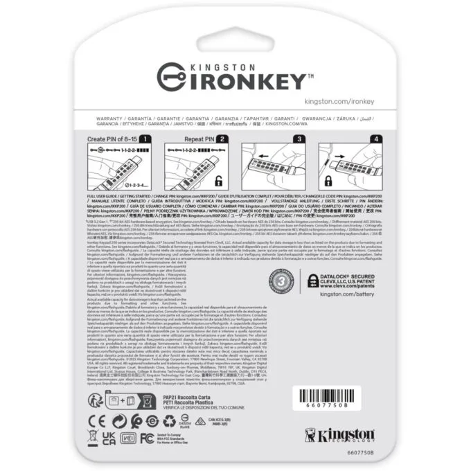 STICK 512GB Kingston IronKey Keypad 200C - Blue, retail - AES-256, USB-C, 3.2 Gen1 — image 4