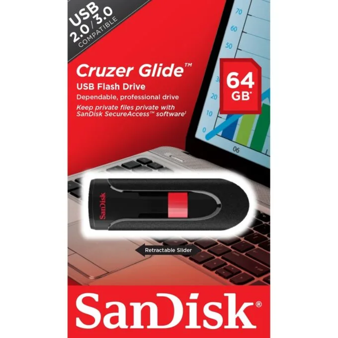 STICK 64GB USB 2.0 SanDisk Cruzer Glide - Black - 64GB USB Flash Drive — image 6