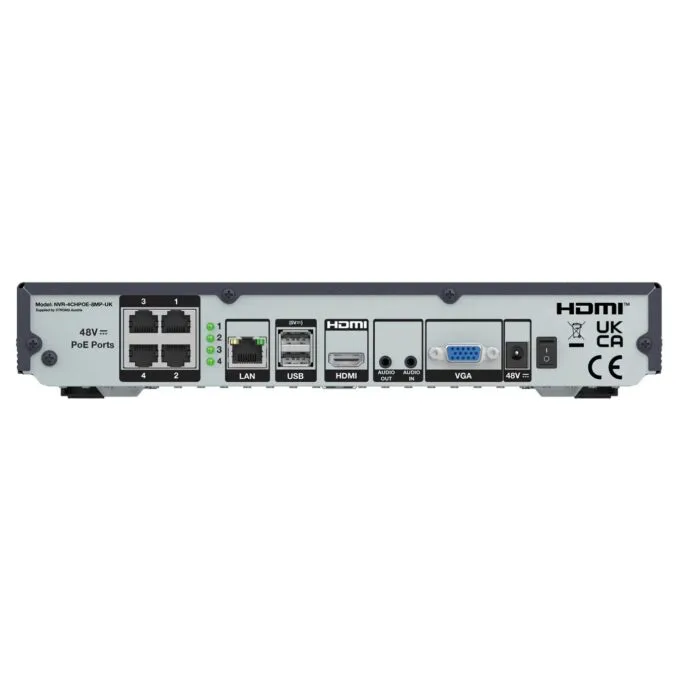 Strong Security NVR - NVR-4CHPOE-8MP-UK - 4 Channel 4K H.265+ PoE ONVIF Supported — image 2