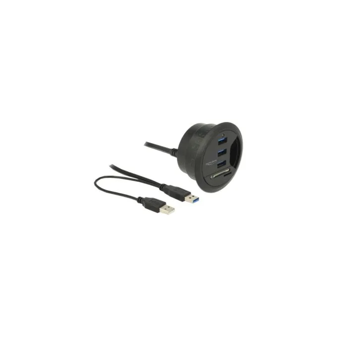 Table hub - 3 port USB 3.0, card reader — image 1