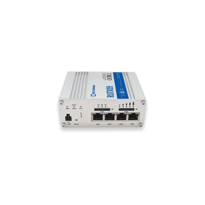 Teltonika RUTX09 - LTE Cat6 Industrial Router - Aluminium, 256MB RAM/Flash, 717MHz 4-core, 4x Gigabit LAN, USB2.0 — image 2