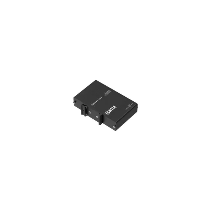 Teltonika TSW114 - 5-Port Gigabit Unmanaged Switch, Black, Fanless, DIN & Wall-Mountable — image 1