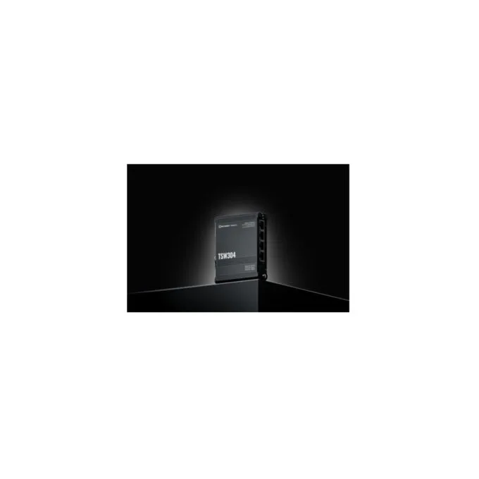 Teltonika TSW304 - 4-Port Gigabit Industrial Switch, Passive PoE, Black Aluminum, DIN-rail/Wall-mount — image 1