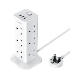 Tessan 12 Gang Extension 3 USB 2m 13A - TPS04-UK-C - 12 Gang Extension, 3 USB, 2m, 13A
