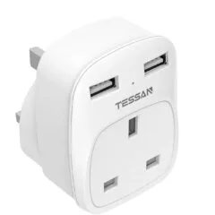 Tessan Gang Plug-Through UK Charger - TS-821-UK - 2 USB A 13A