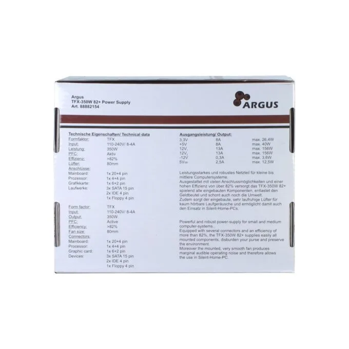TFX 350W Inter-Tech Argus - TFX-350W - 82+ Efficiency — image 4