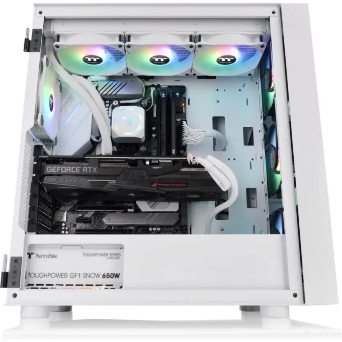 Thermaltake H570 TG ARGB - Mid Tower PC Case - Snow White, Tempered Glass, ARGB Fans, E-ATX/ATX/mATX/mini-ITX — image 2