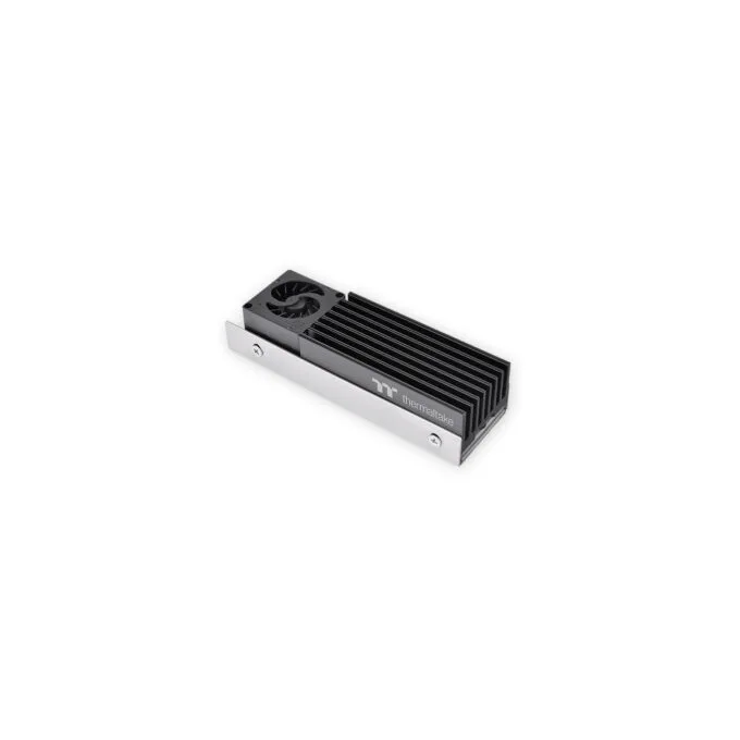 Thermaltake MS-1 M.2 2280 SSD Cooler - Black, Compact Aluminum/Copper Heatsink with 20mm 8000RPM Fan — image 1