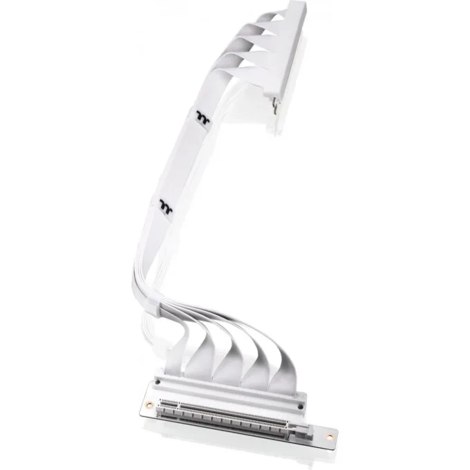 Thermaltake PCI-E 4.0 Dual 90° Riser Cable 400mm Snow - AC-077-CO6OTN-C1 - White, PCIe x16 Gen 4.0, 90° angled — image 1