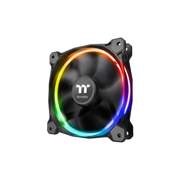 Thermaltake Riing 12 LED RGB 120mm Fan (3-Pack) - CL-F042-PL12SW-B - Black, PWM RGB — image 1