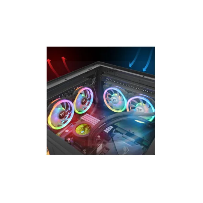 Thermaltake SWAFAN 12 Premium - 3-Pack 120mm RGB Case Fans, Black, Hydraulic Bearing — image 4