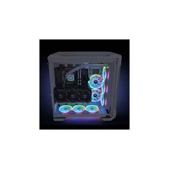 Thermaltake SWAFAN 12 RGB Radiator Fan - 120mm White - 500–2000 RPM, Hydraulic Bearing, 3-Pack — image 6