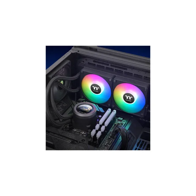 Thermaltake TH240 V2 Ultra EX ARGB AIO Liquid CPU Cooler - CL-W414-PL12SW-A - Black, 240mm, 2x120mm, TFT-LCD — image 6