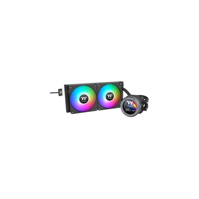 Thermaltake TH240 V2 Ultra EX ARGB AIO Liquid CPU Cooler - CL-W414-PL12SW-A - Black, 240mm, 2x120mm, TFT-LCD — image 1