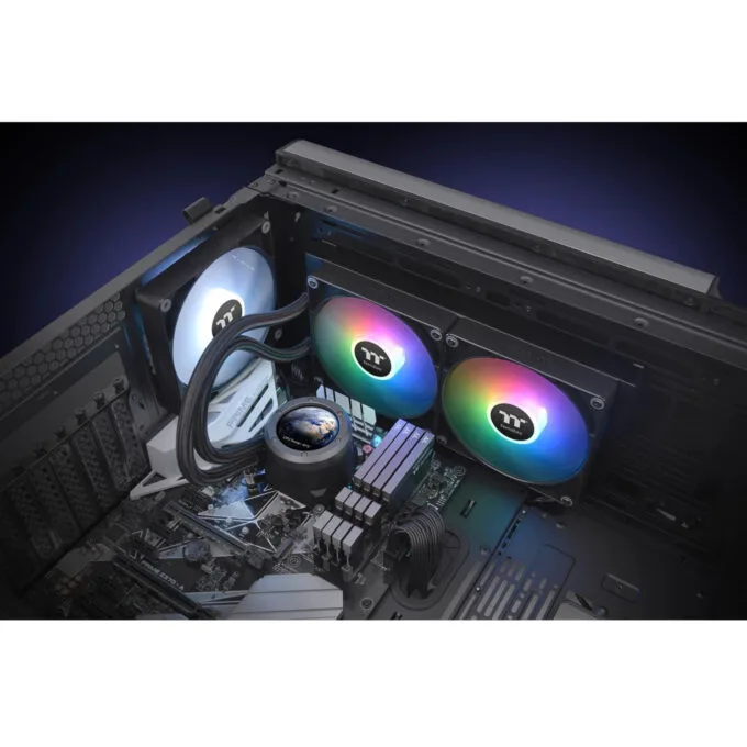 Thermaltake TH280 V2 Ultra ARGB Sync AIO Liquid CPU Cooler - 280mm Radiator, 2x140mm ARGB Fans, Black — image 5