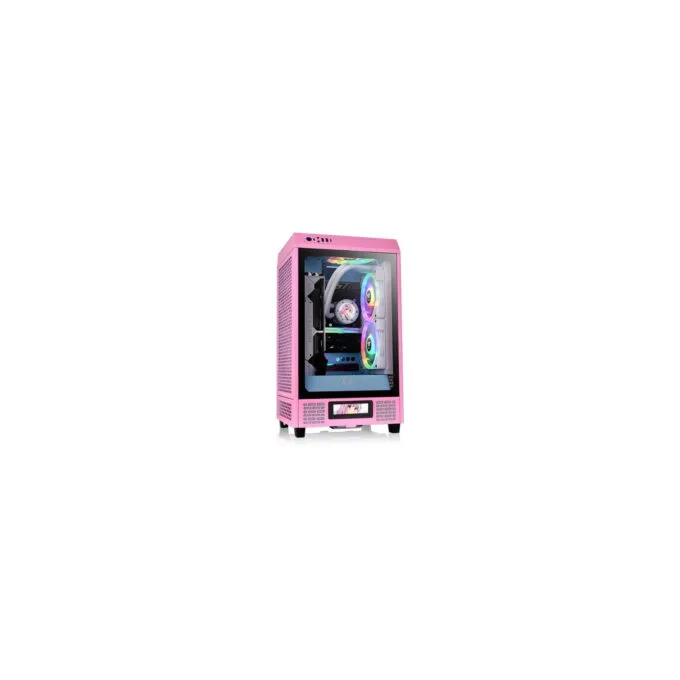 Thermaltake The Tower 200 - Mini-ITX Gaming PC Case, Tempered Glass, Bubble Pink — image 1