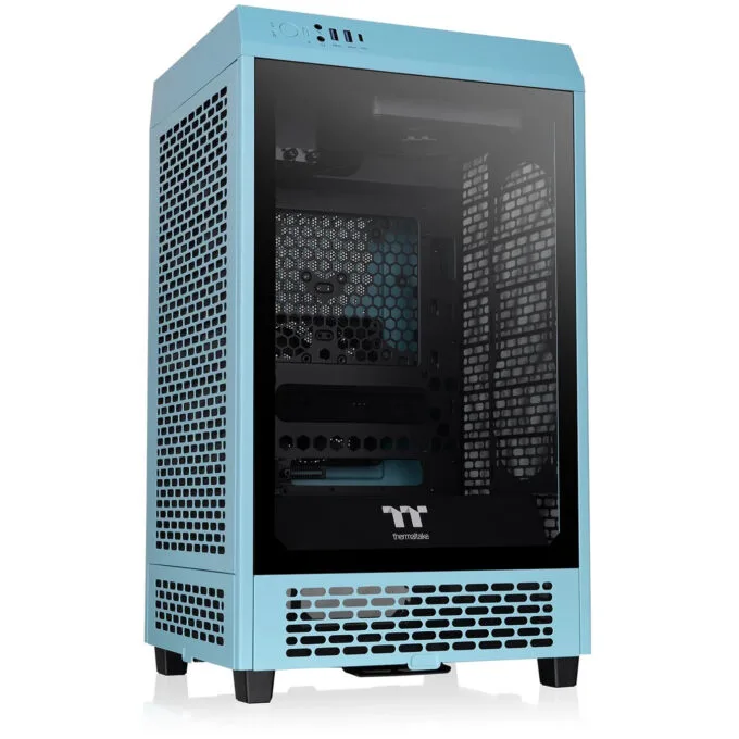 Thermaltake The Tower 200 TG - Mini-ITX Mini Tower Case - Turquoise, USB-C, Compact Gaming — image 1