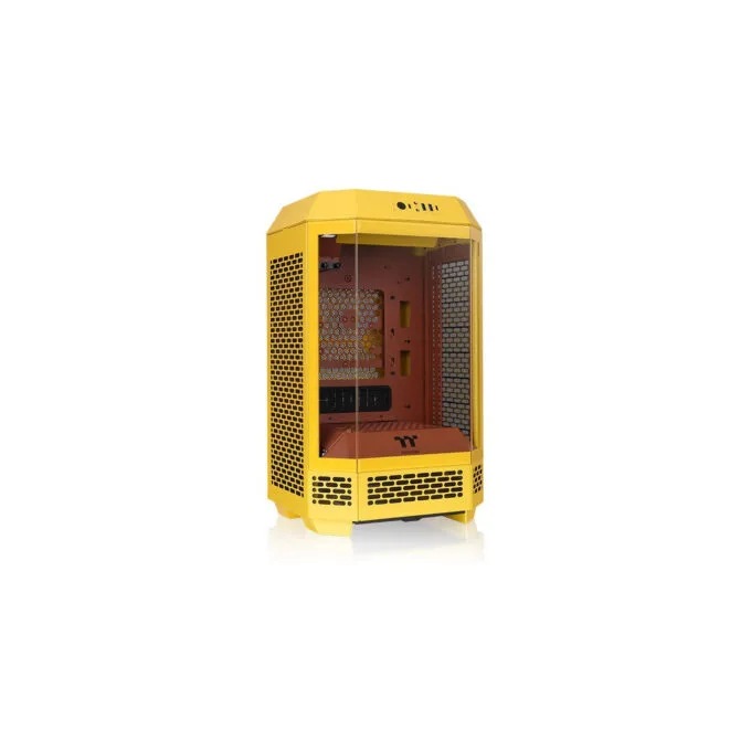 Thermaltake The Tower 250 - Butter Caramel Yellow - Mini-ITX Mini Tower PC with 3.9" LCD, 360mm GPU Support — image 1