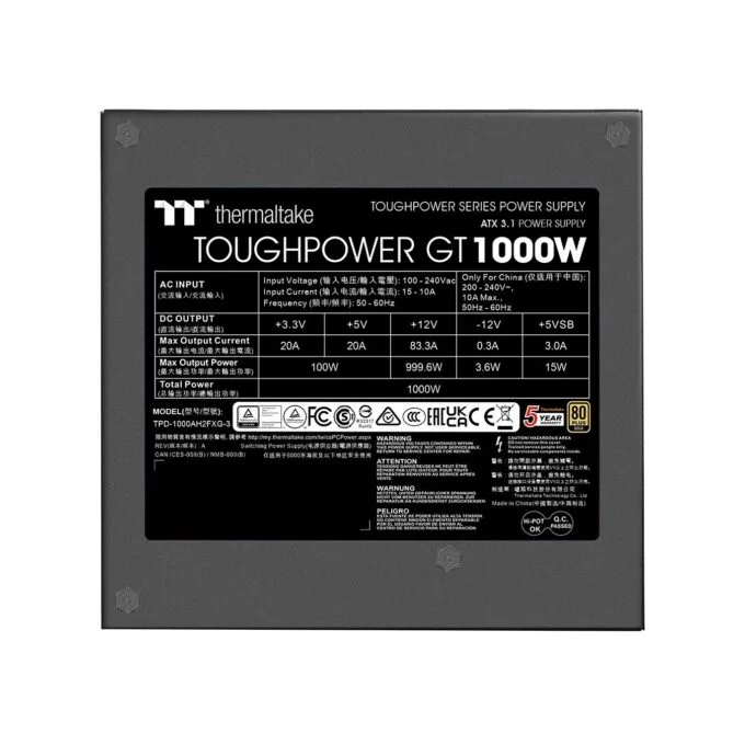 Thermaltake Toughpower GT 1000W ATX3.1 Gold - PS-TPT-1000FNFAGU-3 — image 2