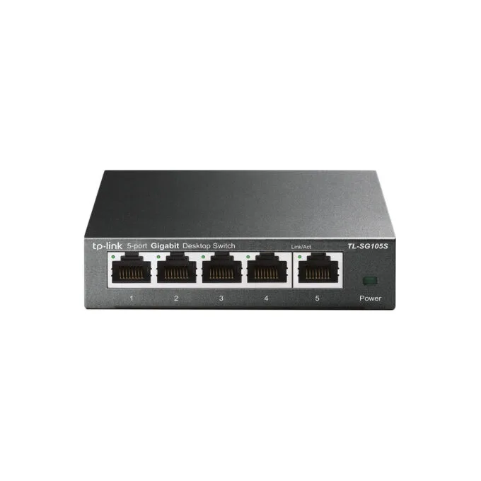 TP-Link 5-Port Gigabit Desktop Switch - TL-SG105s - Metal Housing, Black, Unmanaged — image 1