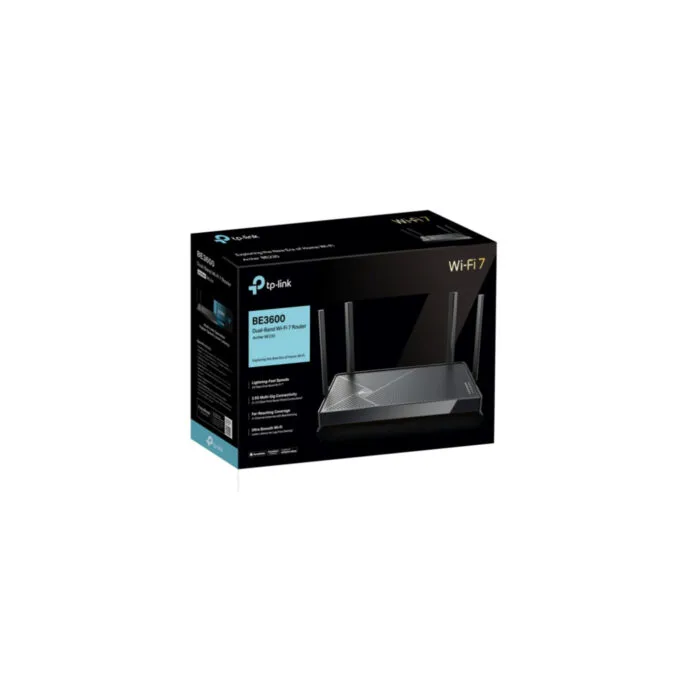 TP-Link Archer BE230 - Wi-Fi 7 Dual-Band Router, 4x External Antennas, 2.5GbE, USB 3.0, Black — image 4