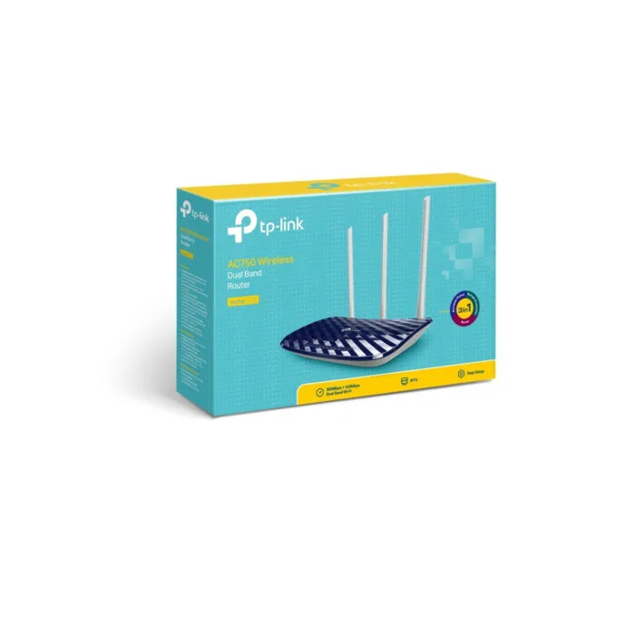 TP-Link Archer C20 - AC750 Dual-Band Router - Wi-Fi 5 (802.11ac), 2.4/5 GHz, 300+433 Mbps, Black/White — image 4