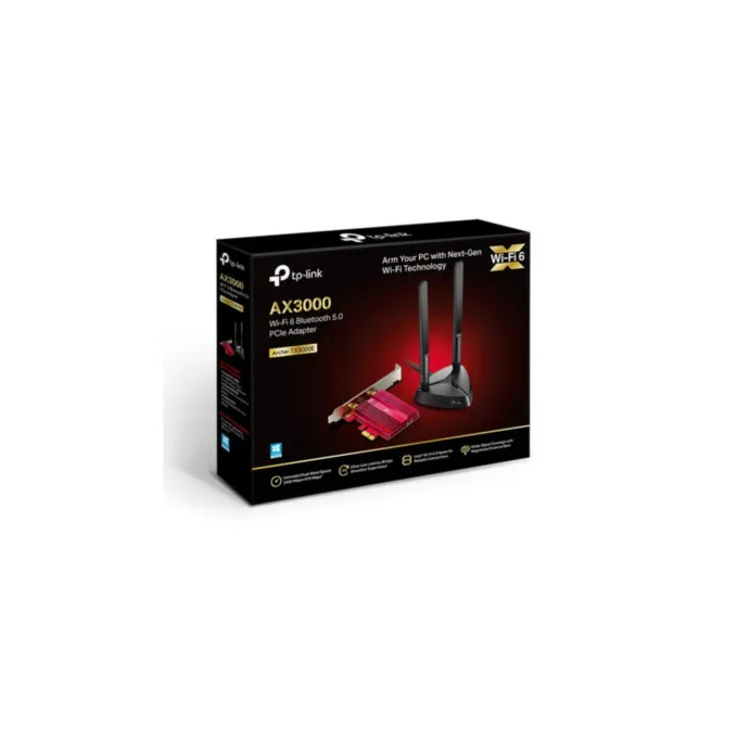 TP-Link Archer TX3000E - PCIe Wi-Fi 6 Adapter - Dual-Band 2402 Mbps, Bluetooth 5.0, Black/Red — image 3
