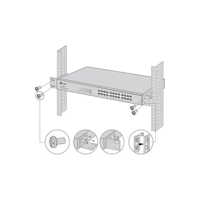 TP-Link Omada Rack-mount Bracket Kit for 13-inch Switches - Black — image 3