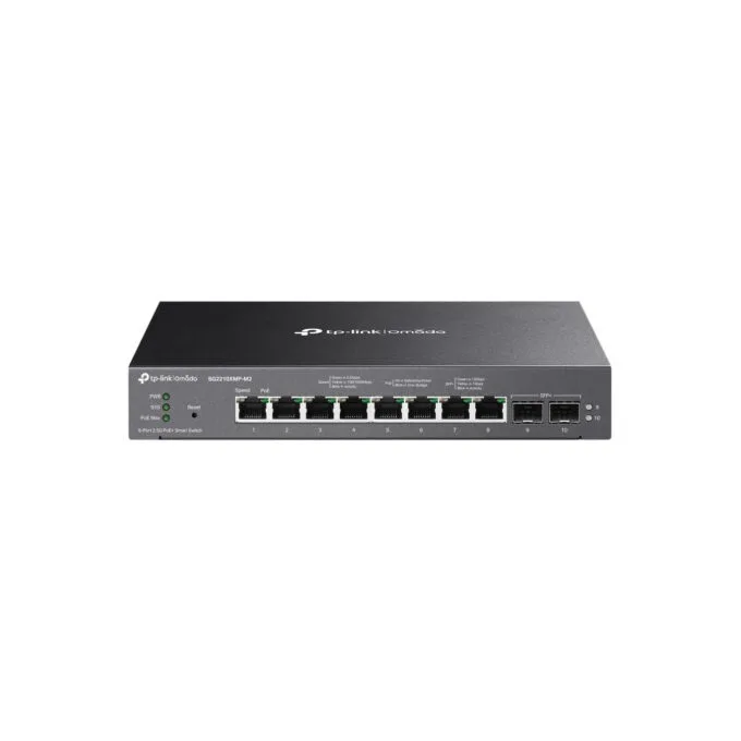 TP-Link Omada SG2210XMP-M2 - 8x 2.5G PoE+ & 2x 10G SFP+, 160W PoE Budget, Managed L2, Black — image 1