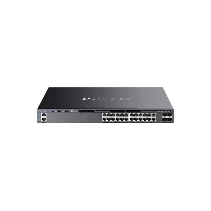TP-Link Omada Switch - SG6428XHP - 24-Port Gigabit PoE+ with 4x10G SFP+, L3 Managed, 1U, Black — image 1