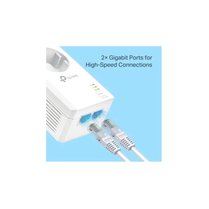TP-Link Powerline Adapter Kit - TL-PA7027P KIT - AV1000 HomePlug AV2, 2x Gigabit Ports, Passthrough Socket — image 4