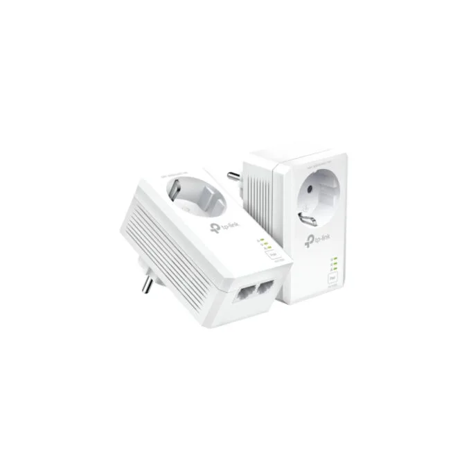 TP-Link Powerline Adapter Kit - TL-PA7027P KIT - AV1000 HomePlug AV2, 2x Gigabit Ports, Passthrough Socket — image 1