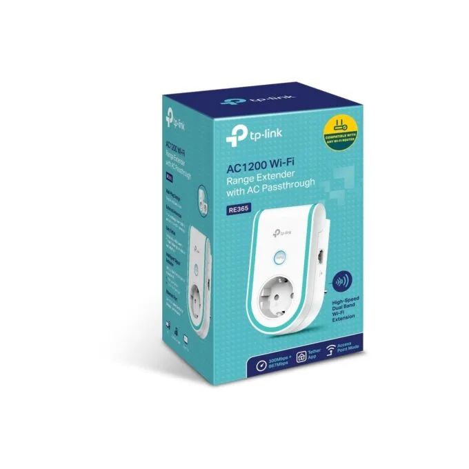 TP-Link RE365 Network Repeater - RE365 - White, 802.11ac, 2.4/5GHz, 10/100 Mbps Ethernet, Wall Plug — image 4