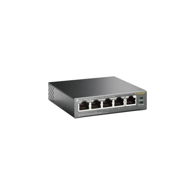 TP-Link SG1005P 5-Port Gigabit PoE Switch - SG1005P - Black, Metal enclosure, 4 PoE ports, Unmanaged — image 2