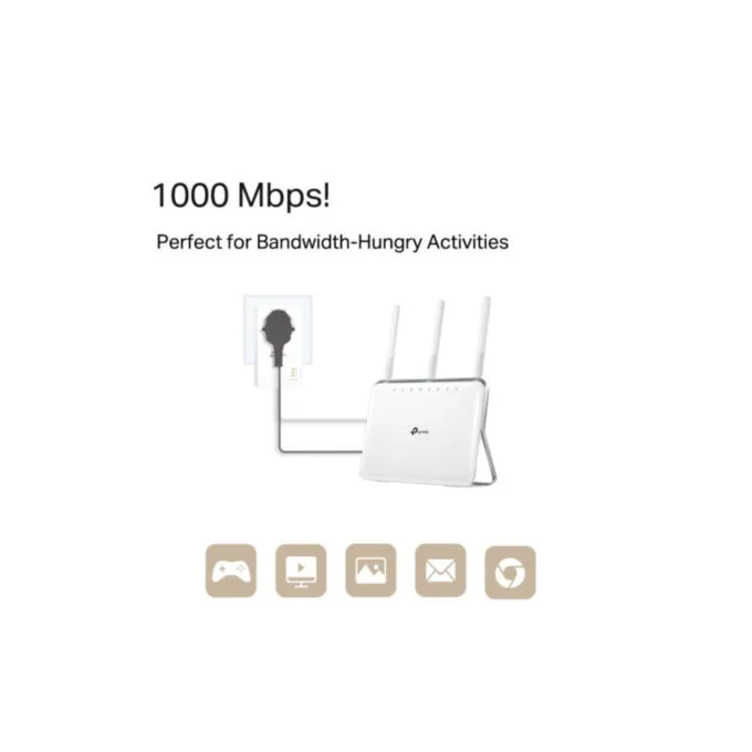 TP-Link TL-PA7017P KIT - Powerline Adapter 1000Mbps, 1x Gigabit LAN, Passthrough Socket, White — image 2