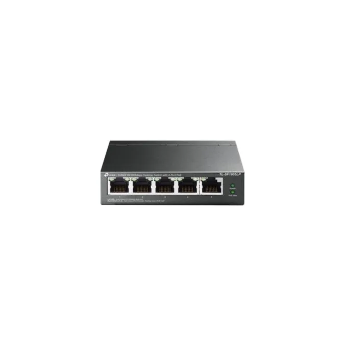TP-Link TL-SF1005LP - 5-Port Unmanaged Fast Ethernet PoE Switch, 4 PoE Ports, 41 W Budget, Black — image 1