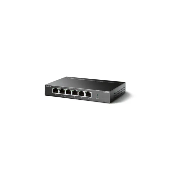 TP-Link TL-SF1006P - 6-Port 10/100 Fast Ethernet Unmanaged PoE Switch, 4x PoE+ Ports, Black — image 2