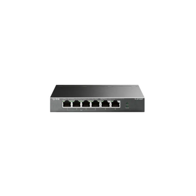 TP-Link TL-SF1006P - 6-Port 10/100 Fast Ethernet Unmanaged PoE Switch, 4x PoE+ Ports, Black — image 1