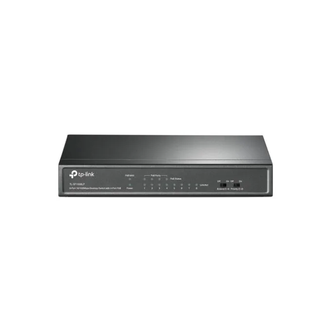 TP-Link TL-SF1008LP - 8-Port 10/100 Unmanaged Switch, 4x PoE+ (41W), Black, Fanless — image 1