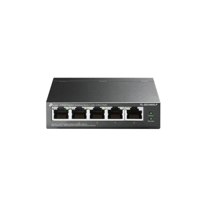 TP-Link TL-SG1005LP - 5-Port Gigabit Unmanaged Switch, 4x PoE+ - Black, Wall-mountable — image 1