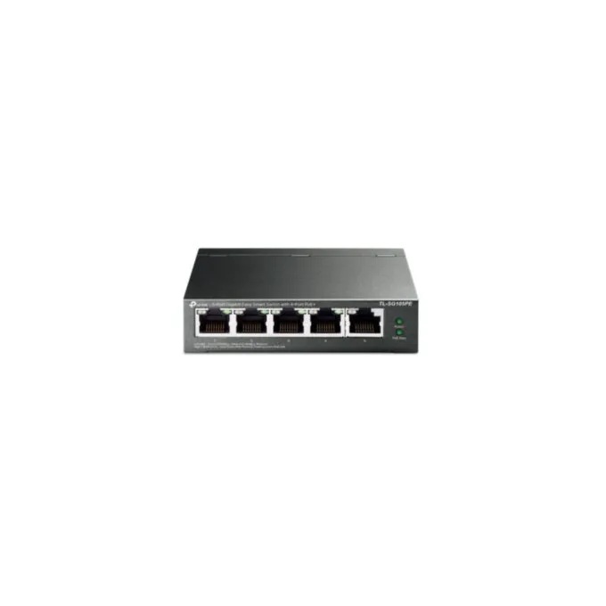 TP-Link TL-SG105PE - 5-Port Gigabit PoE+ Managed L2 Switch, 65W Budget, Black, Fanless — image 1