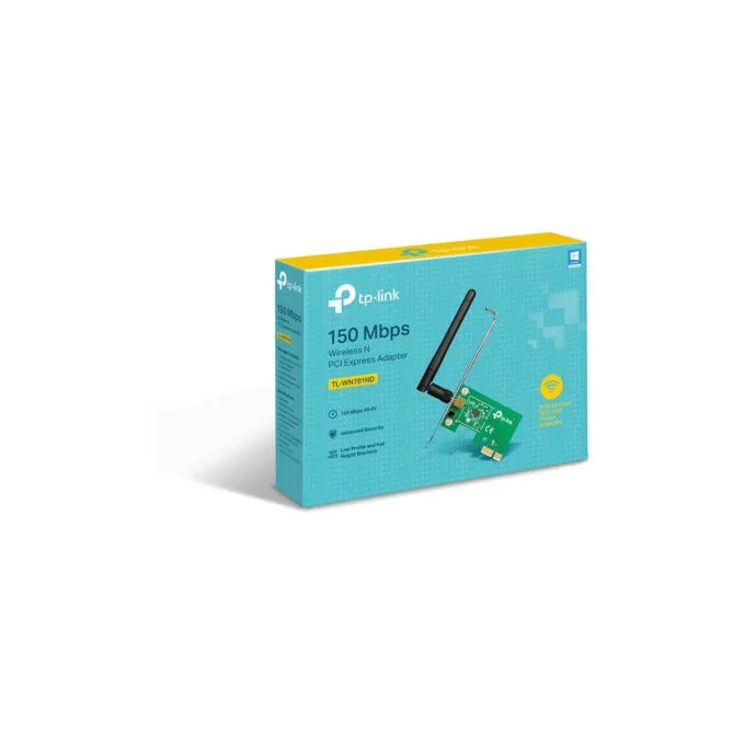 TP-Link TL-WN781ND - 150Mbps PCIe Wireless Adapter - Green, 2.4 GHz Single-Band, External Omni Antenna — image 5