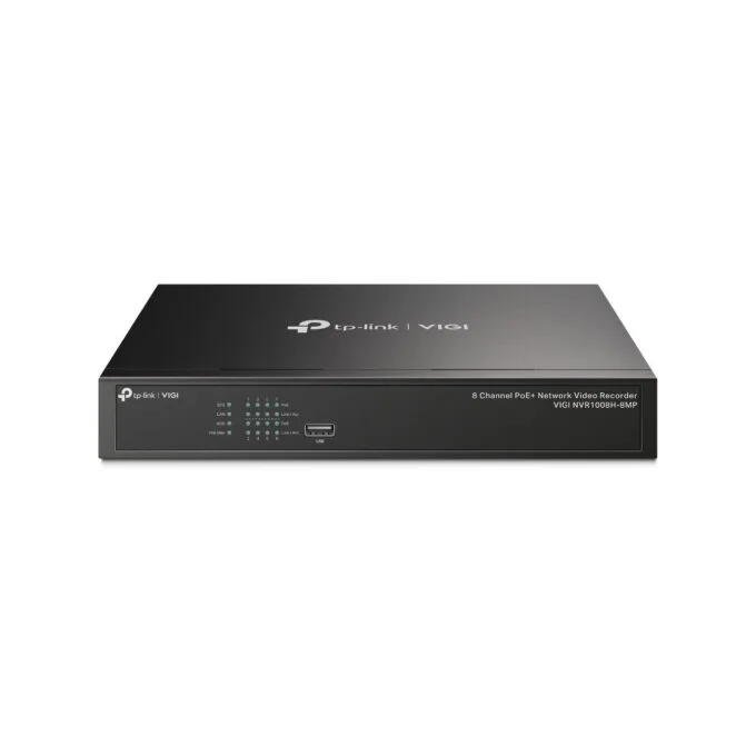 TP-Link VIGI NVR1008H - 8-Channel PoE+ NVR, 4K (3840x2160), SATA up to 10TB, Black — image 1