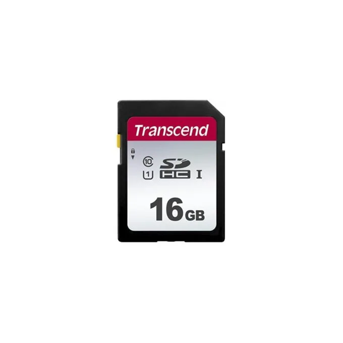 Transcend 300S SDHC Card - 300S - Black, 16GB, SD, U1, Class 10, 95 MB/s read — image 1