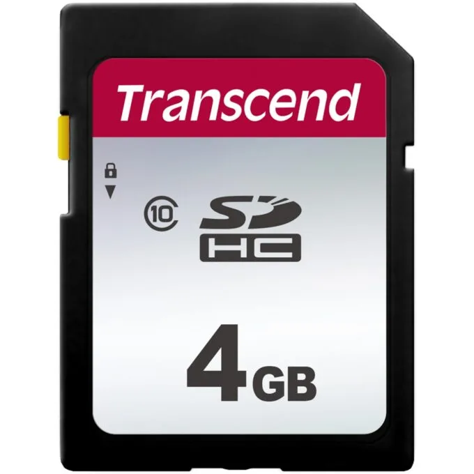 Transcend 300S SDHC Card - 300S - Black, 4GB, Class 10, 20/10 MB/s — image 1