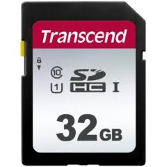 Transcend 300S SDHC Card - 32GB - Black - 95 MB/s Read, 20 MB/s Write