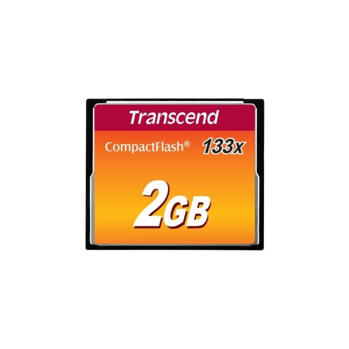 Transcend CompactFlash Card - 133x - Black, 2GB, 50 MB/s read, 20 MB/s write — image 1