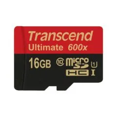 Transcend microSD Card 16GB SDHC UHS-I 600x with Adapter - Black/Red
